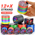 thumbnail image 3 of 12 Strands Braided Fishing Line 100m/300m PE Line 5Color Max Drag 80lb Multifilament Fishing Line Smooth for Fishing Gray 100m-0.37mm-70lb, 3 of 6