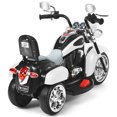 thumbnail image 4 of Gymax Moto Chopper 6 V pour Enfants, Tricycle à 3 Roues avec Phare, Blanc, 4 of 9