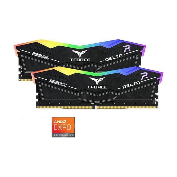 Team T-Force Delta RGB 32GB (2 x 16GB) 288-Pin PC RAM DDR5 7200 (PC5 57600) Desktop Memory Model FF3D532G7200HC34ADC01