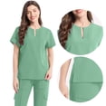 thumbnail image 3 of HongQid Women's Scrub Set Round-Neck Tops & Cargo Jogger Pants - MotionTech, 4-Way Stretch, Wrinkle-Resist, Anti-Shrink, 3 of 4