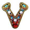 thumbnail image 1 of Christmas Letters Keychain 26 Letters Rhinestone Pendant, 1 of 8