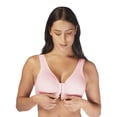 thumbnail image 1 of Carole Martin Full-Freedom Cotton Front Closure Comfort Bra - Wire Free - Stretch Cups - One Size Fits All B, C, and D Style 7276 Set of 2-Pink 44, 1 of 7