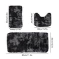 thumbnail image 3 of Czzoypi 3 Piece Bathroom Rug Setu-Shaped Contour Rug, Mat and Toilet Lid Cover,Water Absorbent Soft Microfiber Shaggy Bathroom Mat,For Tub, Shower, Bath Room,Machine Washable, 3 of 7