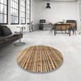 thumbnail image 3 of Ahgly Company Tapis d'Intérieur Ronds Abstraits Brun Selle, Tapis de Zone Abstraits, 3 Pieds Rond, 3 of 6
