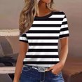 thumbnail image 2 of Sentmoon Haut pour Femmes Chemisiers pour Femmes Chic Décontracté Été avec Imprimé Manches Courtes Col Rond Coupe Ajustée Boho T-Shirt pour Femmes pour le Gym et l'Entraînement P-2TG, 2 of 5