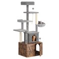 thumbnail image 1 of Kojooin 2-in-1 Cat Tree with Hidden Litter Box Enclosure, Multi-Level Cat Tower with Scratching Post, Hammock and Condo, 1 of 8
