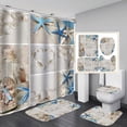thumbnail image 4 of 4 PCS Christmas 3D Digital Printing Shower Curtain Sets with Rugs  Toilet Lid Cover for Bathroom, 4 of 6