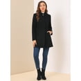 thumbnail image 2 of INSPIRE CHIC Manteau d'Hiver pour Femme à Col Montant, à Simple Boutonnage, Long, 2 of 6