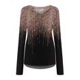 thumbnail image 4 of Mikilon Femmes Manches Longues Chemises Décontractées Pull-Over Manches Longues Imprimé V-Neck Chemisier, 4 of 6