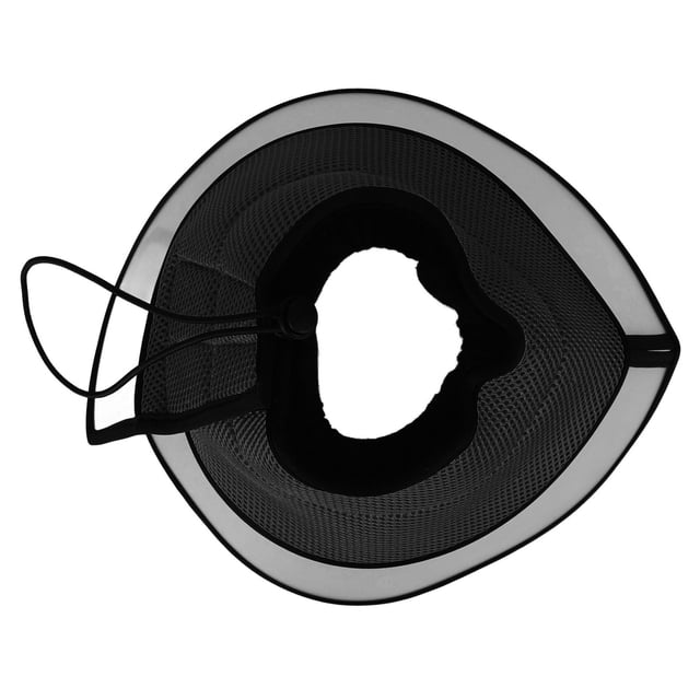 Dog Elizabethan Collar, Clear Visibility Prevent Licking Biting Pet Cone Collar For Post Surgery in green and black. The collar is made of lightweight plastic with a clear outer edge and a black mesh interior for comfort. It features an adjustable buckle closure for a secure fit and is designed to prevent pets from licking or scratching wounds during recovery.