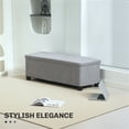 thumbnail image 4 of HOMCOM Banc Ottoman de Rangement de 44 Pouces avec Couvercle, Pattes, Repose-Pieds, Gris, 4 of 10