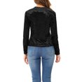 thumbnail image 3 of INSPIRE CHIC T-Shirts en Velours pour Femmes Col Rond Manches Longues Décontracté m Noir, 3 of 7