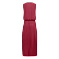 thumbnail image 5 of Ketyyh-chn99 Robes pour Femmes Robe Élégante pour Femme Robe de Soirée Robe Droite Unie pour Vacances Robe à Enfiler Robe de Plage Rouge,2TG, 5 of 5