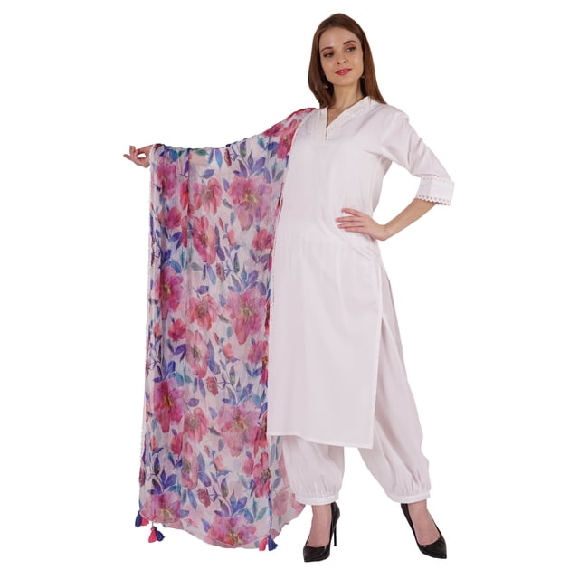 Phagun Ethnic Kurta Set For Womens W/Printed Dupatta Indian Tunic Designer Kurti Dress