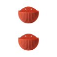 thumbnail image 3 of Youkk Easy To Install Double-layer Plastic Flowerpot For Walls Drainage Flower Pot Red 2Set, 3 of 6