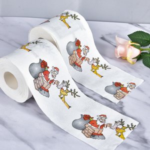 Kitchen Supplies Christmas Toilet Paper Roll Novelty Toilet Paper Santa Holiday Toilet Paper Funny Christmas Toilet Paper Holiday Toilet Paper Roll For Christmas Decorations