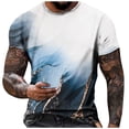 thumbnail image 1 of RKSTN Chemises pour Hommes Manches Courtes Décontractées Mode Col Rond Chandail à Enfiler T-Shirt Imprimé Hauts à Manches Courtes Chemises Hawaïennes pour Hommes, 1 of 4