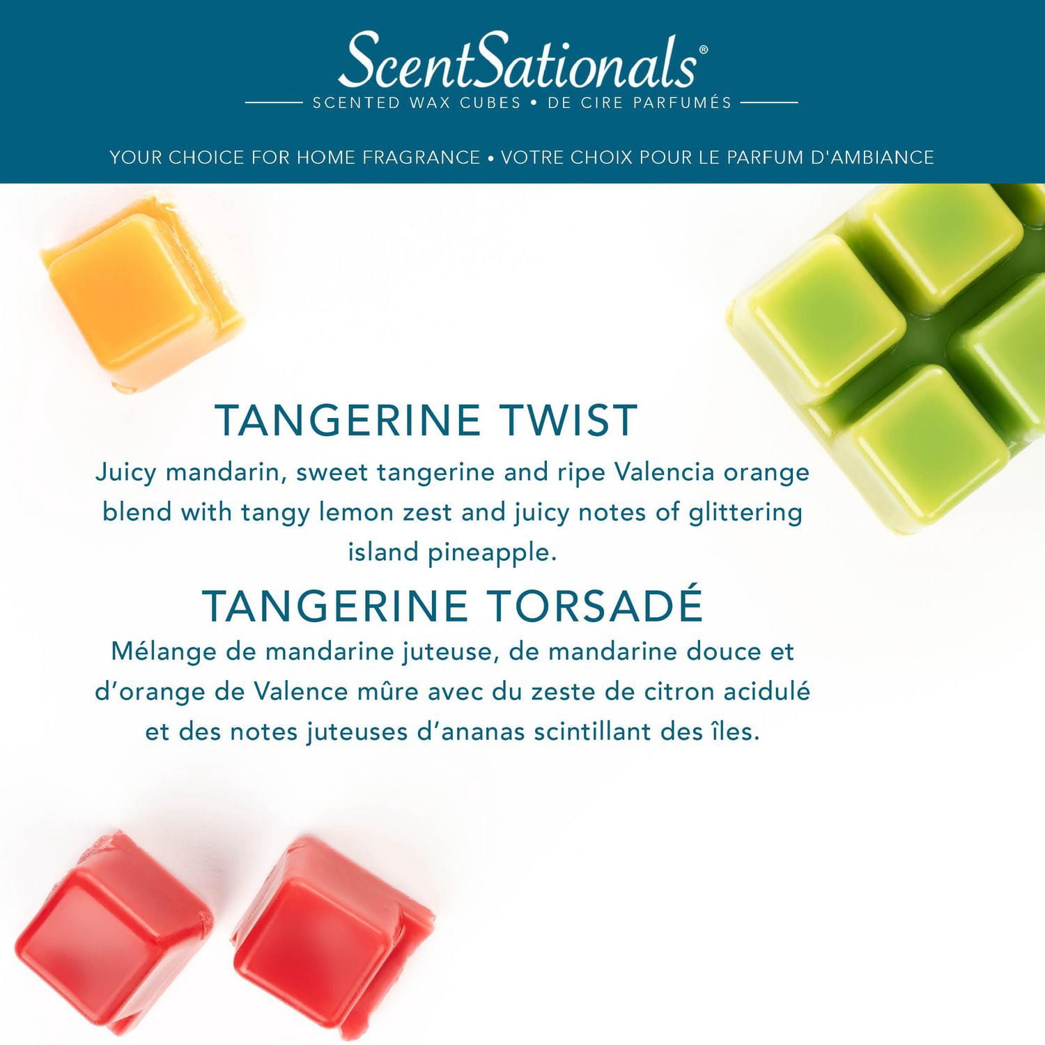 Cubes de cire parfumée ScentSationals Paquet économique - Torsade mandarine