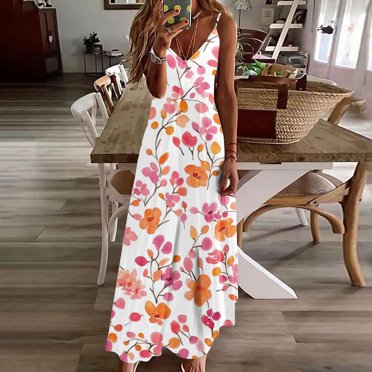 FcBaudy Summer Dresses for Women,Womens Dresses,Skirt for Women Summer Dresses For Women's Print Sleeveless Round Neck Dress Casual Dresses Women Dress