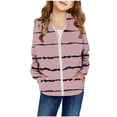 thumbnail image 1 of FAOWME Sweat à Capuche pour Filles avec Poche Imprimée et Fermeture Éclair, Cardigan Rose 2-3 Ans, 1 of 3