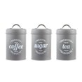 thumbnail image 2 of Abbracc 1200ml Sugar Tea Coffee Canisters Set Airtight Kitchen Food Storage Jars Bottles Matte Gray, 2 of 9