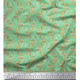 thumbnail image 1 of Soimoi Green Poly Georgette Fabric Spoon,Cup & Plate Kitchen Fabric Prints By Yard 52 Inch Wide, 1 of 3