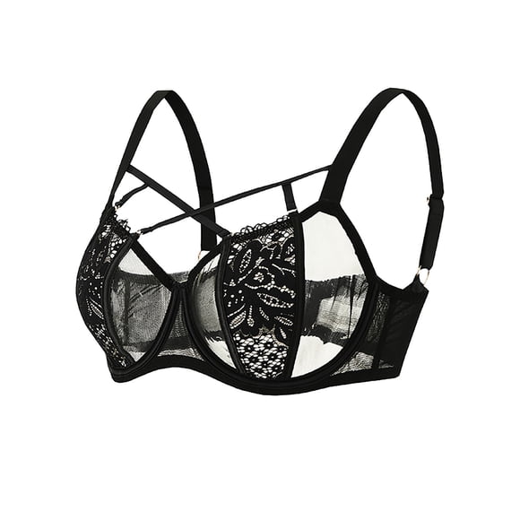 HVOBTTY Women's Breathable Push Up Bra, Women's The Daily Use of Large-sized Underwear and Breathable Mesh Full-cup Bras That Do Not Sag The Chest Black, XL