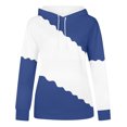 thumbnail image 4 of Timegard Womens Tops Long Sleeve Drawstring Hooded Sweatshirts Color Block Casual Loose Pullover Top, 4 of 4