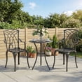 thumbnail image 2 of Outsunny 3 Pieces Patio Bistro Set, Coffee Table with Umbrella Hole, Brown, 2 of 10