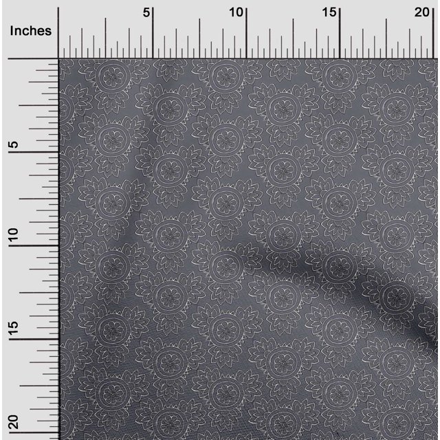 oneOone Cotton Silk Fabric Floral Block Printed Craft Fabric BTY 42 Inch Wide