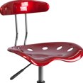 thumbnail image 3 of Vibrant Wine Red and Chrome Swivel Task Chair with Tractor Seat, 3 of 9