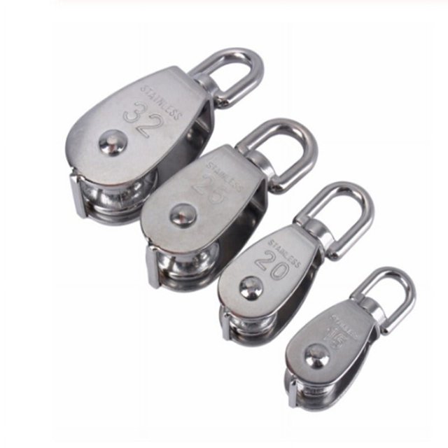 Stainless Steel Pulley M15/M20 M25 M32 M50 Single Wheel Swivel Lifting Rope Pulley Set Lifting Wheel Tools ,Easy Installation