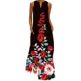 thumbnail image 1 of Bellella Robe Longue Maxi pour Femmes, Robe Débardeur à Col en V, Imprimé Floral, Robe d'Été de Plage, Ample, Sans Manches, Style de Fête, J TG, 1 of 2