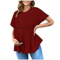 thumbnail image 2 of Liquidation d'Économies d'Été! Tunique à Manches Courtes à Col Rond pour Femmes Enceintes, Blouse Décontractée de Printemps Été, Chemise de Maternité Confortable et Tendance pour le Quotidien Liquidation Ventes Aujourd'hui Aubaines Prime, 2 of 8