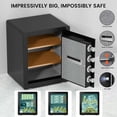 thumbnail image 4 of Home Safe Box, Large Digital Security Safe with Backlit Touchscreen Keypad, 4 Solid Locking Bolts & Dual Alarm System, Velvet Interior & Adjustable Shelf for Jewelry Money Documents, 4 of 9