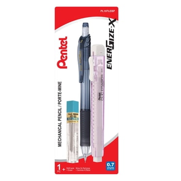 EnerGize-X Retractable Mechanical Pencil (0.7mm) Assorted Set with Super Hi-Polymer Refill HB Leads and Clic Eraser
