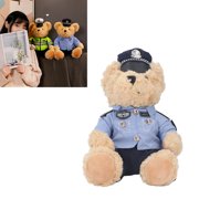 Bear  Officer Plush Toy, Cartoon Stuffed Teddy Bear Plush Toy, Soft Sitting Officer Plush Bear Toy, Gifts for Kids Boys Girls Babies Birthday