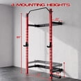 thumbnail image 2 of Folding Wall Mounted Squat Rack, 1000lbs Capacity Multi-Functional Power Rack, with Pull Up Bar, J Hooks and Landmine, for Weights, Bars and Equipment, for Small Space Apartments and Garage Workouts, 2 of 6