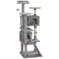 thumbnail image 1 of 54" Light Grey Multi-Level Cat Tree with Scratching Posts & Condo - Playful Activity Tower for Living Room & Bedroom - Durable Particleboard & Sisal Design, 1 of 7