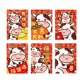 thumbnail image 2 of Abbracc 6 Pcs Enveloppes Rouges Chinoises Paquets du Nouvel An Enveloppe Ox Hongbao 2021 Style1, 2 of 4