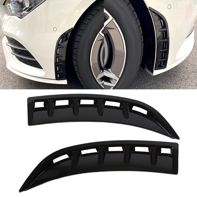 Front Bumper Canard, Bumper Splitter Fins Weatherproof Self Adhesive Antiscratch for Car