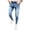 Light Blue, variant on Fashnice Mens Stretch Trousers High Waist Skinny Jeans Tapered Leg Pants Ripped Frayed Summer Regular Fit Bottoms Black M