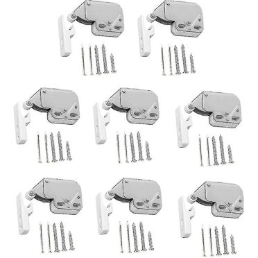 Loquet à Ressort pour Porte d'Armoire, Loquets Poussoirs Blancs, Loquet à Ressort pour Armoire