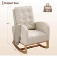 thumbnail image 2 of Twister.CK Modern Rocking Accent Chair, Upholstered Rocker Glider with Side Pocket, for Living Room, Bedroom, Nursing Room, White, 2 of 8