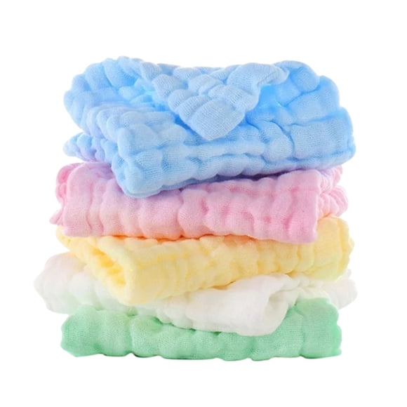 Baby Muslin Washcloths Set of 5 Pieces for Newborns as Soft and Absorbent Face Cloths made of Cotton Material gentle on Skin durable and easy to Wash with Convenient Handle