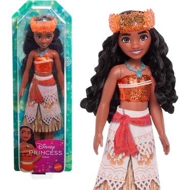 Disney Princess Moana 11 inch Fashion Doll with Brown Hair, Brown Eyes & Hair Accessory, Sparkling Look