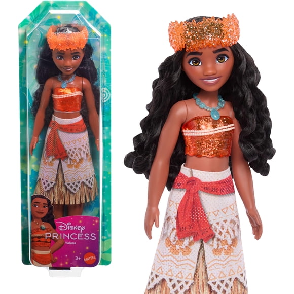 Disney Princess Moana 11 inch Fashion Doll with Brown Hair, Brown Eyes & Hair Accessory, Sparkling Look