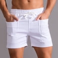 thumbnail image 1 of EOYWHK Summer Shorts for Men 100% Cotton Ultra Soft Lounge Shorts Elastic Waist Drawstring with Pockets, 1 of 7