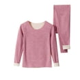 thumbnail image 1 of Timegard Womens 2 Piece Sets Lightfleece Base Layer Outfits Long Sleeve Tops Bottom Fitting Thermal Underwear, 1 of 2