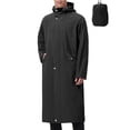 thumbnail image 1 of Pitauce Ponchos de Pluie Longs à Capuche pour Hommes, Fermeture Éclair Complète, Imperméables, Vestes de Pluie Compressibles pour Course, Randonnée, Cyclisme, Manteau de Pluie avec Poches, 1 of 9